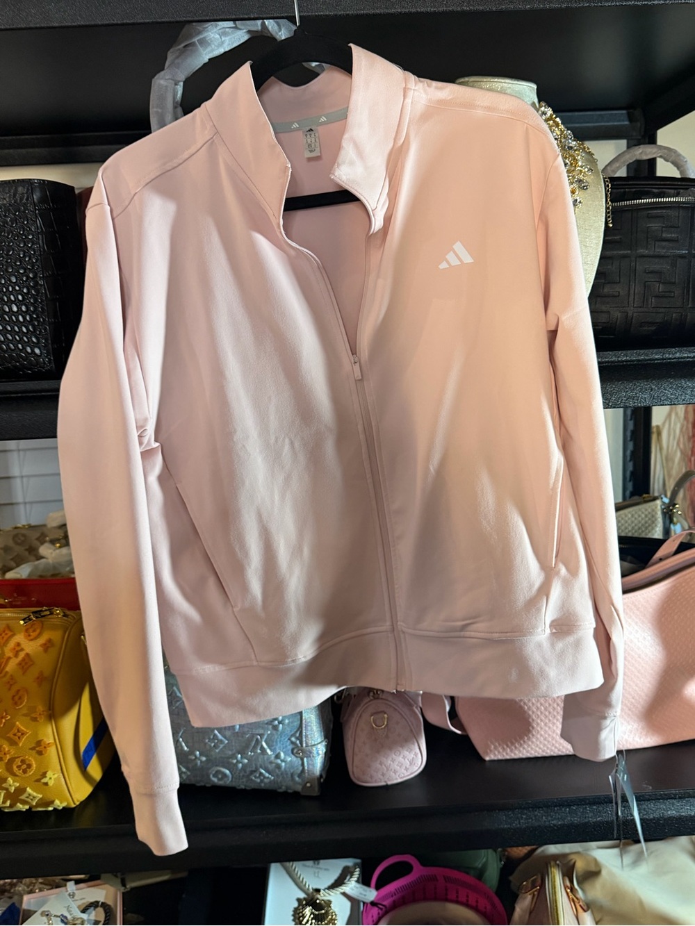 adidas Pale Pink Women’s Full-Zip Bomber Jacket
